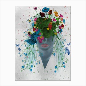 Floral Crown and Hummingbirds – Vibrant Nature-Inspired Artwork Canvas Print