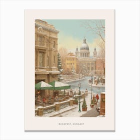 Vintage Winter Poster Budapest Hungary 5 Canvas Print