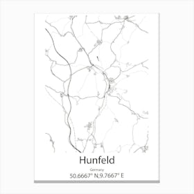 Hunfeld,Germany Minimalist Map Canvas Print