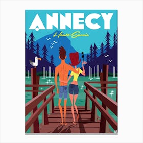 Annecy Haute Savoie Poster Blue Canvas Print