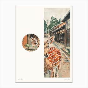 Nara Japan 2 Cut Out Travel Poster Canvas Print