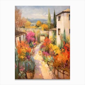 Autumn Gardens Painting Generalife Gardens Spain 1 Canvas Print