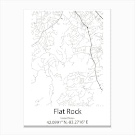 Flat Rock,United States Minimalist Map Stampe su tela