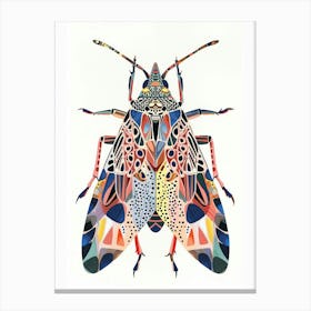 Colourful Insect Illustration Leafhopper 1 Canvas Print