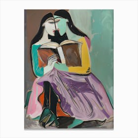 Two Women Reading Canvas Print