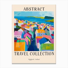 Abstract Travel Collection Poster Reykjavik Iceland 1 Canvas Print