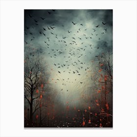 Flock Of Birds Winter 4 Canvas Print