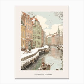 Vintage Winter Poster Copenhagen Denmark 1 Canvas Print