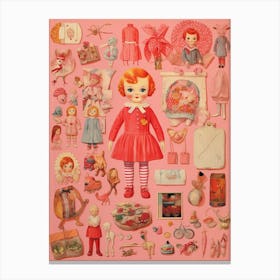 Vintage Paper Doll Kitsch 12 Canvas Print