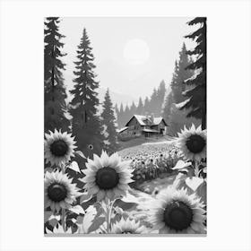 Sunflowers In The Forest 1 Canvas Print