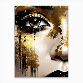 Gold And Black Makeup 1 Canvas Print