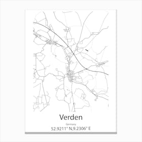 Verden,Germany Minimalist Map Canvas Print