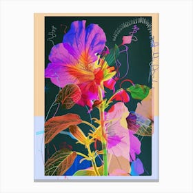 Petunia 2 Neon Flower Collage Canvas Print