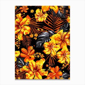 Hawaiian Floral Pattern Canvas Print