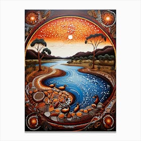 Default Australian Aboriginal Traditional Dot Painting Style A 1 (1) Canvas Print