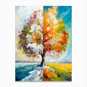 Abstract Interpretation Of The Four Seasons Merging Canvas Print