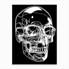 Skull With Glasses Canvas Print