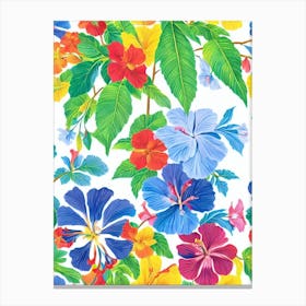 Hibiscus Eclectic Boho Plant Canvas Print