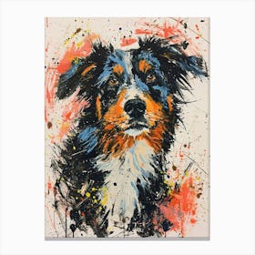 Australian Shepherd Acrylic Painting 4 Canvas Print