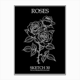 Roses Sketch 30 Poster Inverted Canvas Print