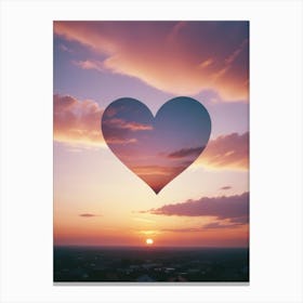 Heart At Sunset Stock Videos & Royalty-Free Footage Canvas Print