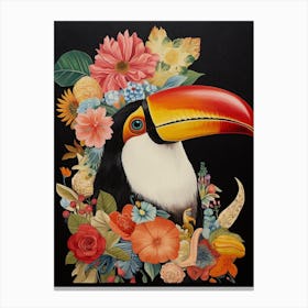 Bird With A Flower Crown Toucan 1 Canvas Print