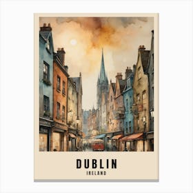 Dublin City Ireland Travel Poster (25) Canvas Print