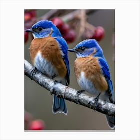 Eastern Bluebird-Reimagined 38 Canvas Print