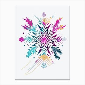 Intricate, Snowflakes, Minimal Line Drawing 3 Canvas Print