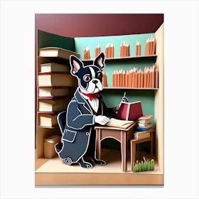 Boston Terrier-Reimagined 144 Canvas Print