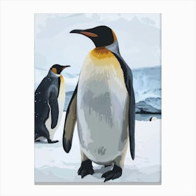 Emperor Penguin Saunders Island Minimalist Illustration 2 Canvas Print