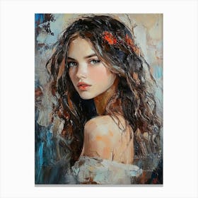 Woman With Long Hair Canvas Print