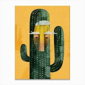 Old Man Cactus Minimalist Abstract Illustration 1 Canvas Print