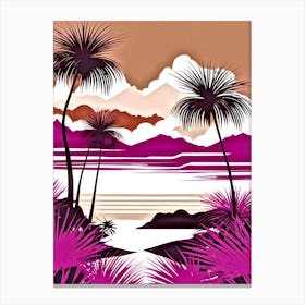 Tropical Landscape With Palm Trees 4 Canvas Print