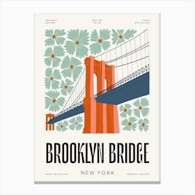 Brooklyn Bridge New York Travel Matisse Style Canvas Print
