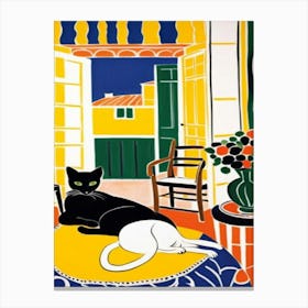 Cat In A Window Canvas Print