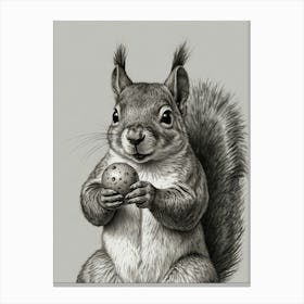 Squirrel With Egg Canvas Print