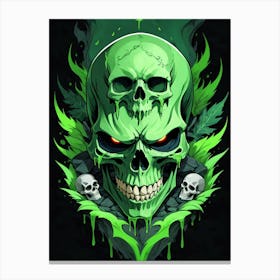 American Flag Floral Face Evil Death Skull (26) Canvas Print