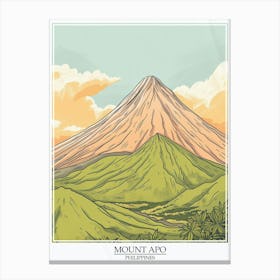 Mount Apo Philippines Color Line Drawing 8 Poster Canvas Print