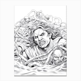 Line Art Inspired By The Raft Of The Medusa 3 Canvas Print