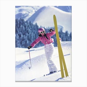 Jackson Hole, Usa Glamour Ski Skiing Poster Canvas Print