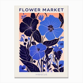 Blue Flower Market Poster Hibiscus 1 Canvas Print