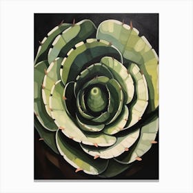 Modern Abstract Cactus Painting Gymnocalycium Cactus 2 Canvas Print