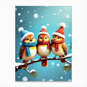 Christmas Birds Canvas Print