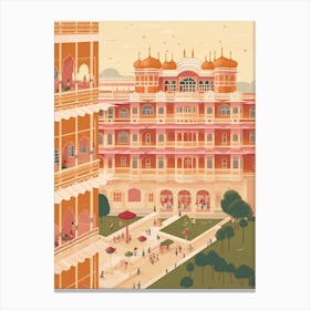 Jaipur India Travel Illustration 1 Canvas Print