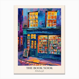 Edinburgh Book Nook Bookshop 1 Poster Canvas Print