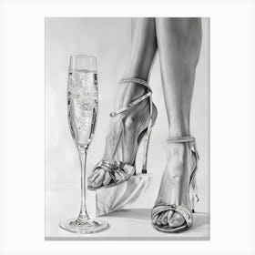 Glass Of Champagne Canvas Print