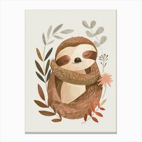 Charming Nursery Kids Animals Sloth 1 Canvas Print