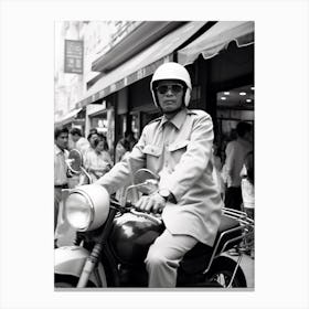 Ho Chi Minh City, Vietnam, Black And White Old Photo 3 Canvas Print