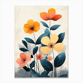 Flowers On A Canvas Canvas Print